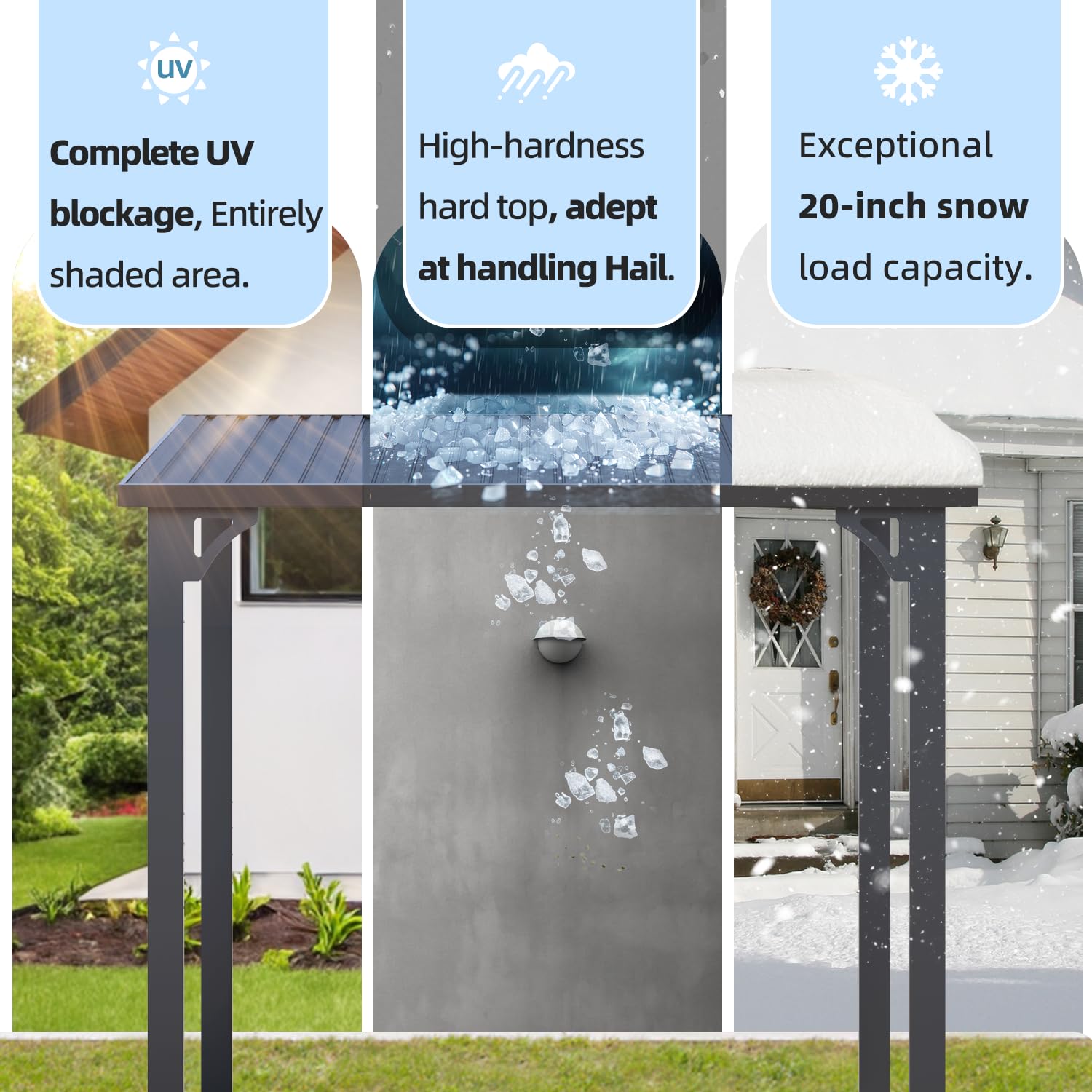 NetSo Hardtop Gazebo 8'X8' Metal Pergola - Durable Outdoor Shelter for Relaxation