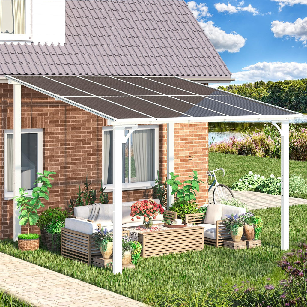 NetSo Wall Mounted Gazebo 10x10 White - Stylish Outdoor Shade Solution