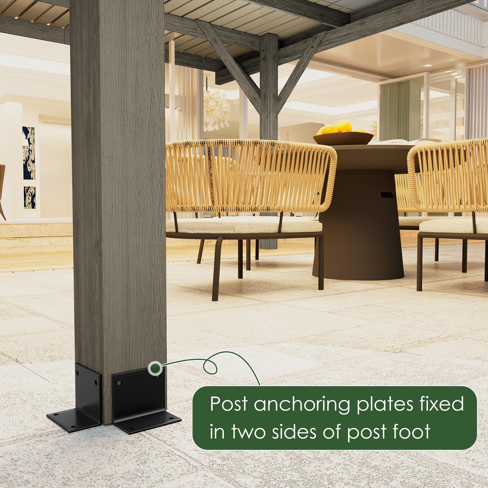 NetSo Wooden Gazebo Pavilion 17ft x 12ft - Durable Outdoor Carport for All Seasons