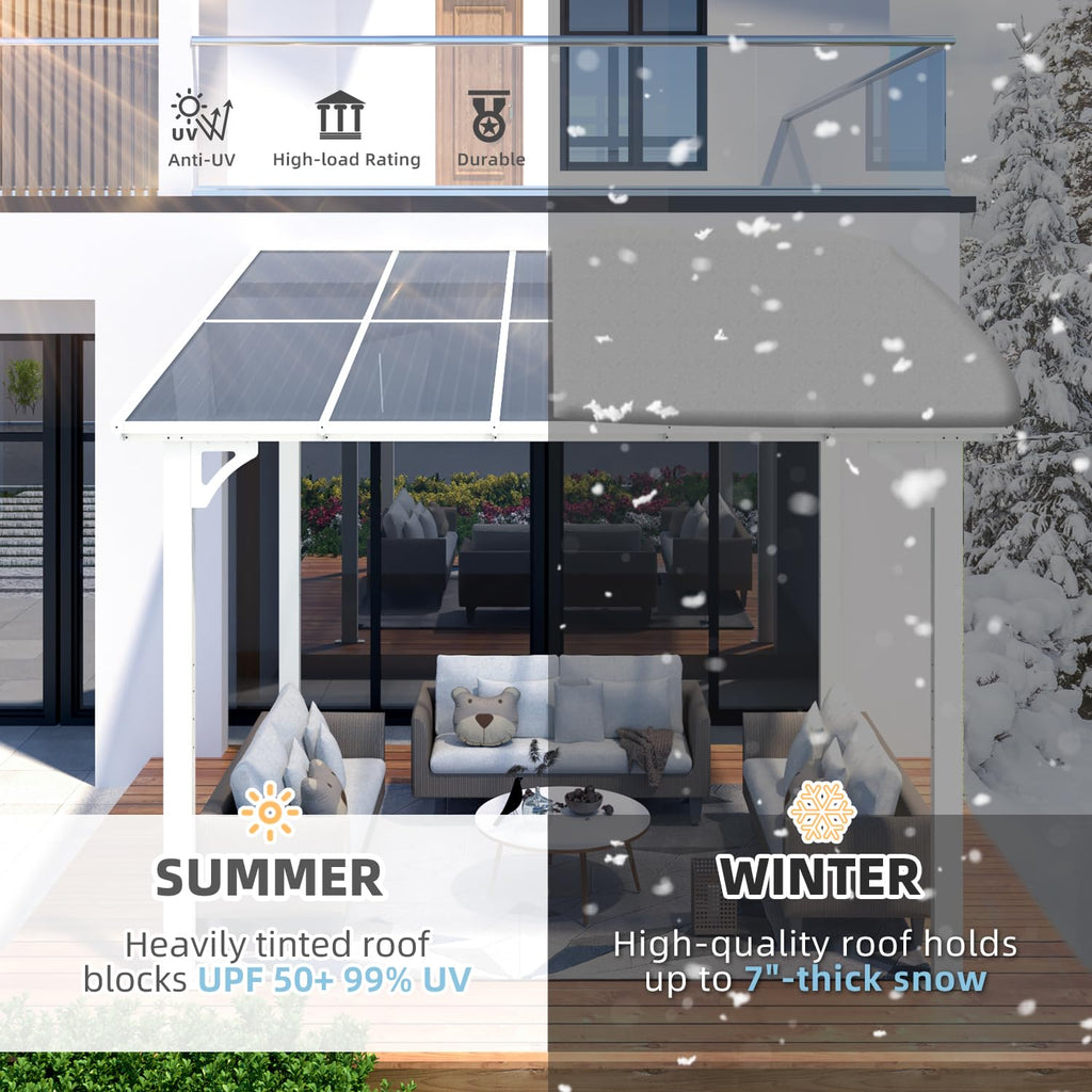 NetSo Wall Mounted Gazebo Pergola 10'x8' White - Stylish Outdoor Shade Solution