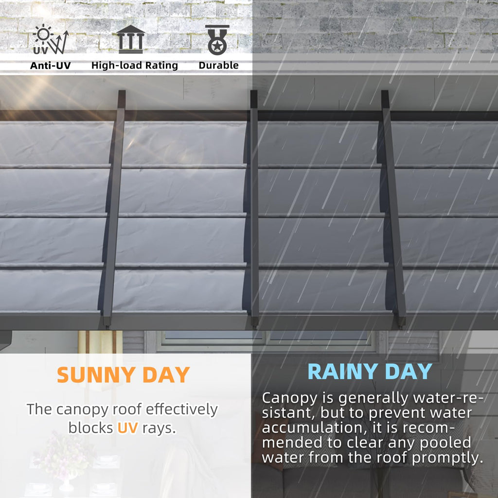 NetSo Gazebo 14' x 10' Retractable Pergola with Adjustable Sun Shade Canopy Roof - Ideal for Patio Enjoyment