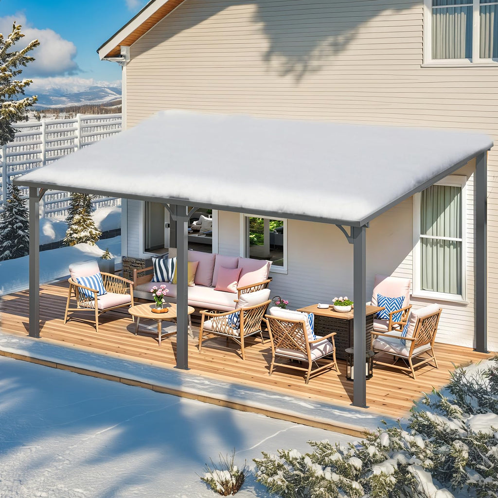 NetSo Hardtop Gazebo 16' x 10' Metal Pergola - Durable Outdoor Shelter Solution