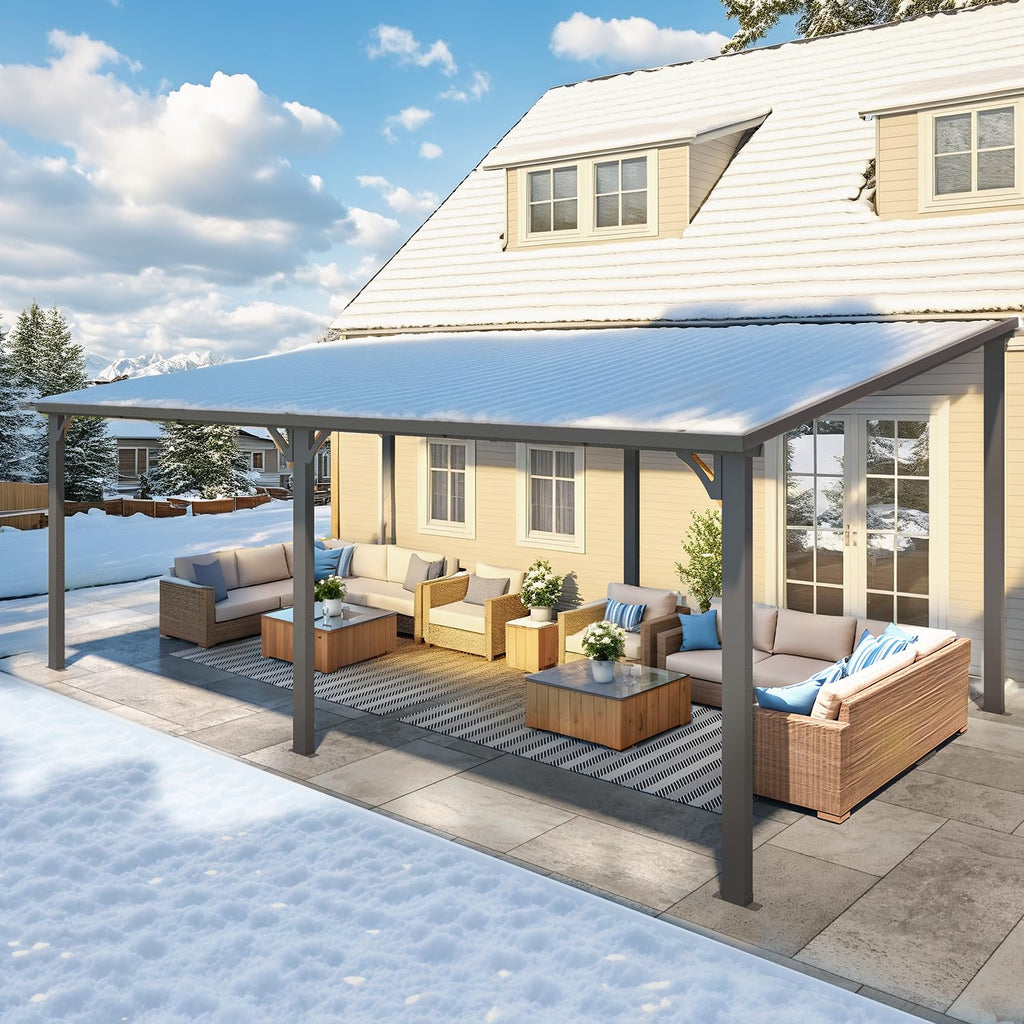 NetSo Hardtop Gazebo 20'x12' Metal Pergola - Durable Outdoor Shelter for Relaxation