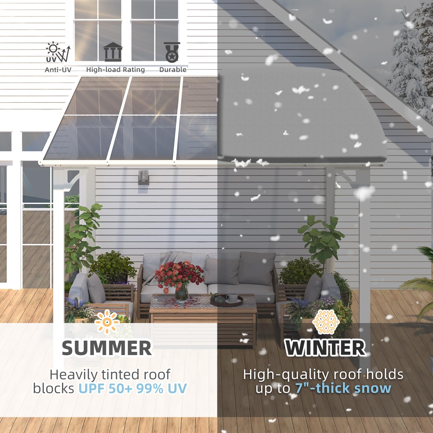 NetSo Wall Mounted Gazebo 10x10 White - Stylish Outdoor Shade Solution