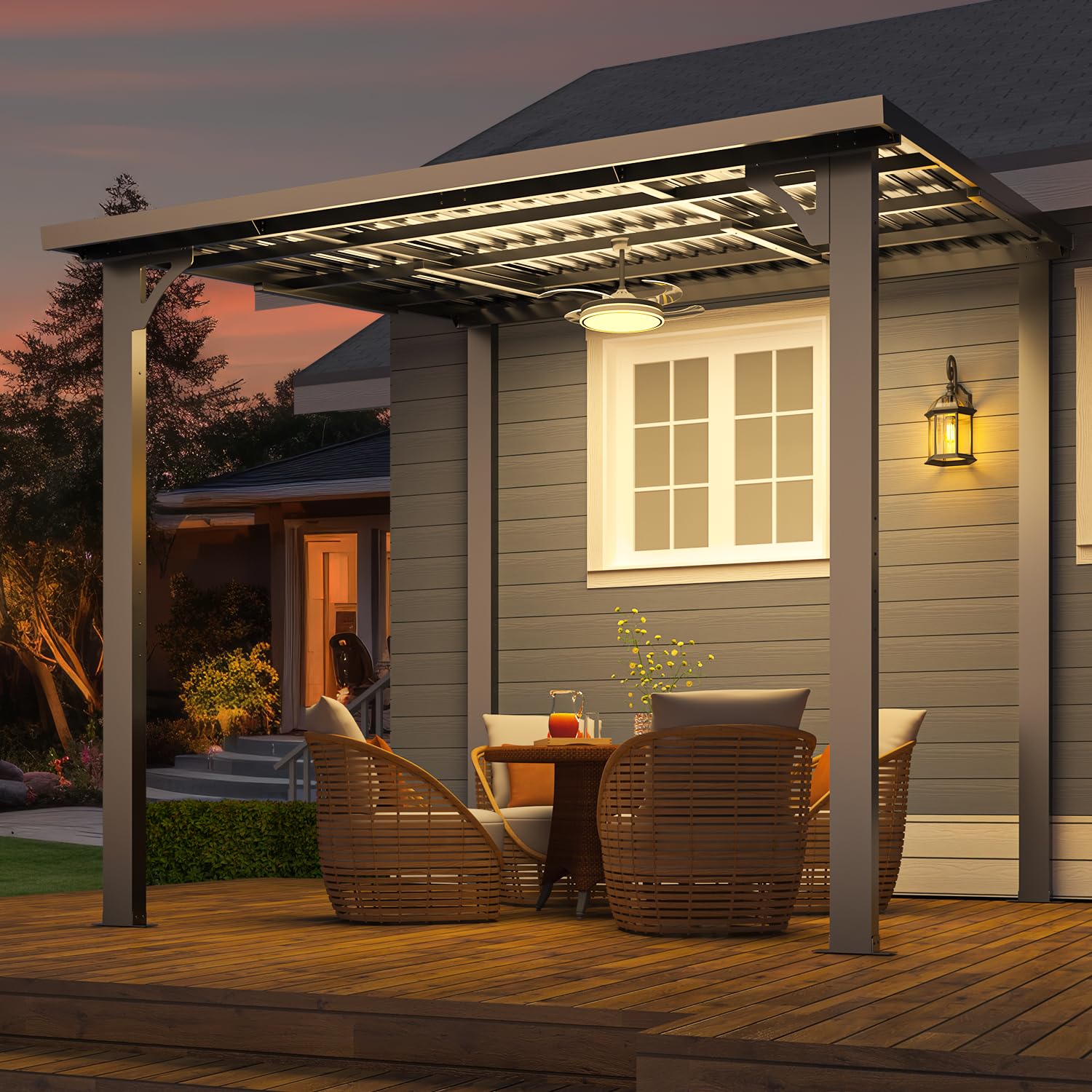 NetSo Hardtop Gazebo 8'X8' Metal Pergola - Durable Outdoor Shelter for Relaxation
