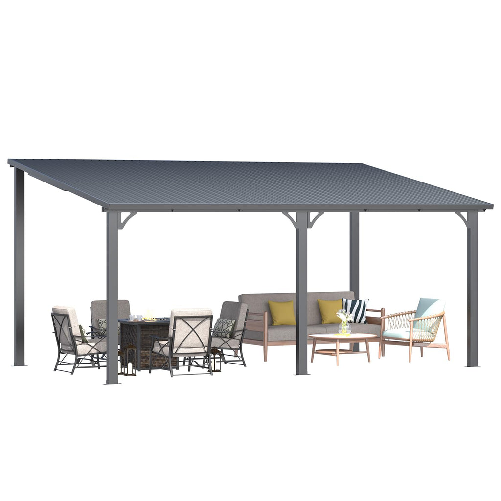 NetSo Hardtop Gazebo 16' x 10' Metal Pergola - Durable Outdoor Shelter Solution