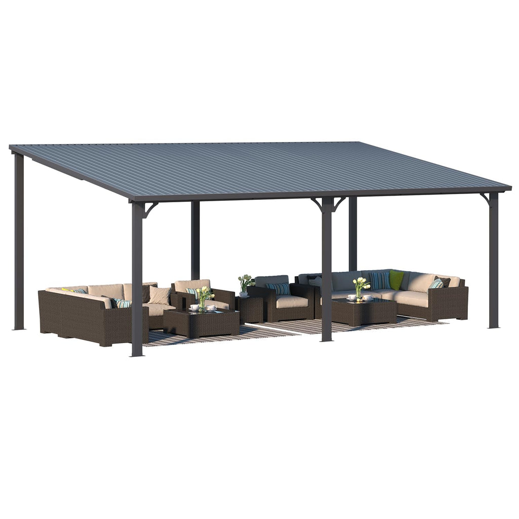 NetSo Hardtop Gazebo 20'x12' Metal Pergola - Durable Outdoor Shelter for Relaxation