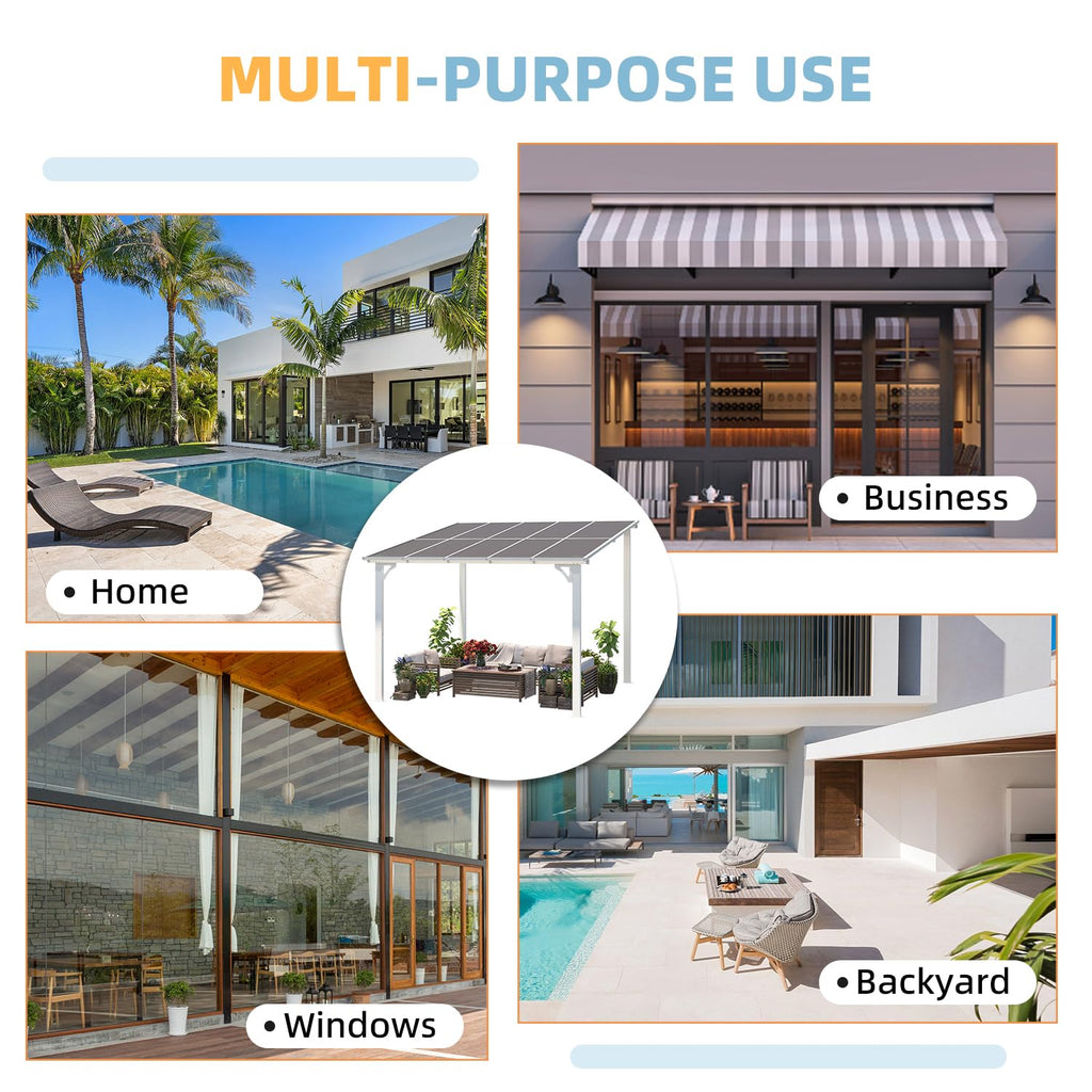 NetSo Wall Mounted Gazebo 10x10 White - Stylish Outdoor Shade Solution